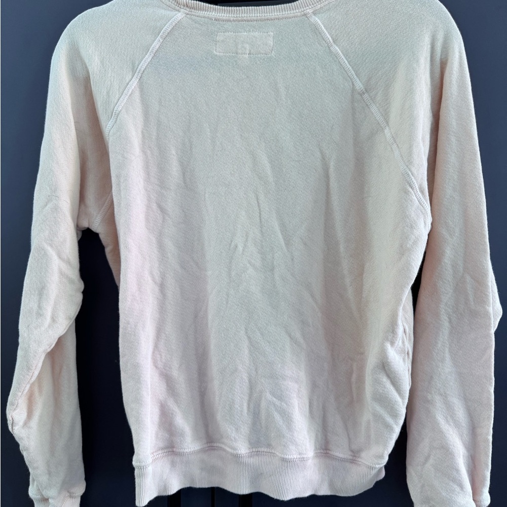 THE GREAT. Light pink Crewneck Sweater with Red Heart Logo - Picture 4 of 4